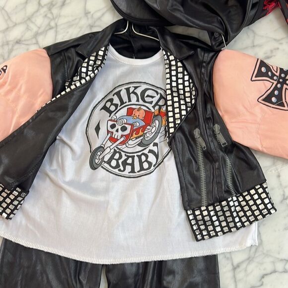 Biker Baby Tattoo Costume with Hat Sz 2T - Picture 2 of 8